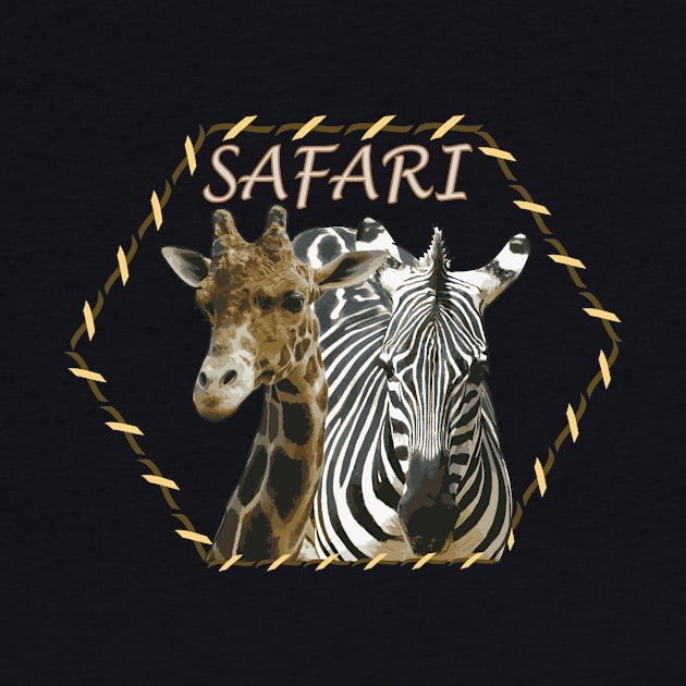 Safari Design, giraffe, zebra, African animals by sandyo2ly